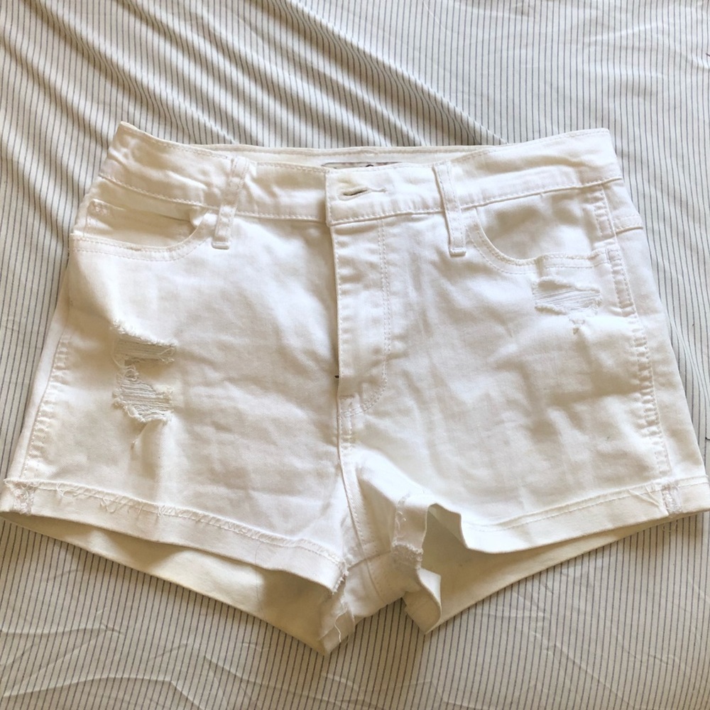 Hollister white ripped Shorts